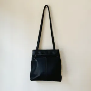 Obsidian Minimalist Leather Shoulder Bag