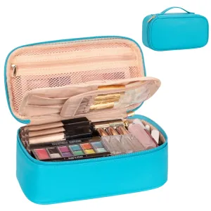 OCHEAL Small Cosmetic Bag,Portable Cute Travel Makeup Bag for Women and girls Makeup Brush Organizer cosmetics Pouch Bags-Dark Blue