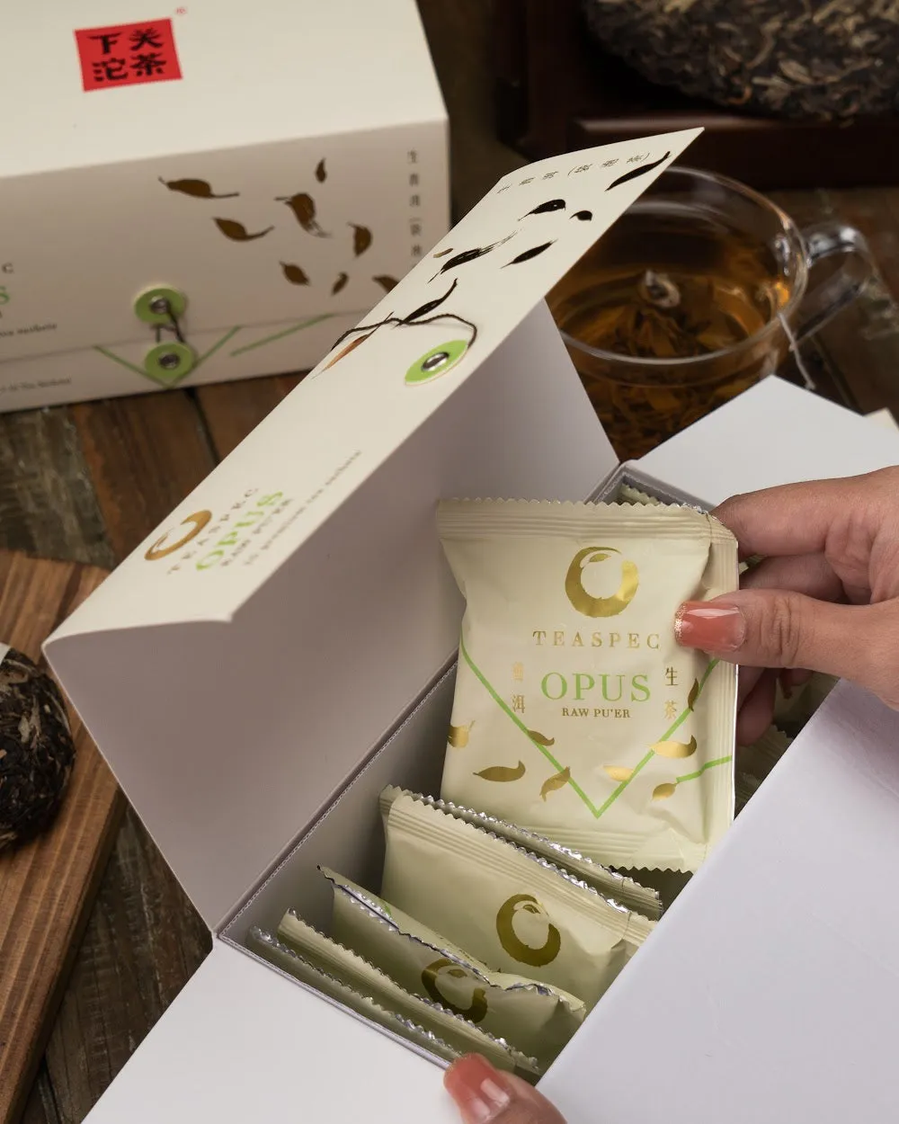 Opus Raw, 
Raw Pu'er Tea Sachets