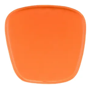 Orange Faux Leather Cushion Chair Pad