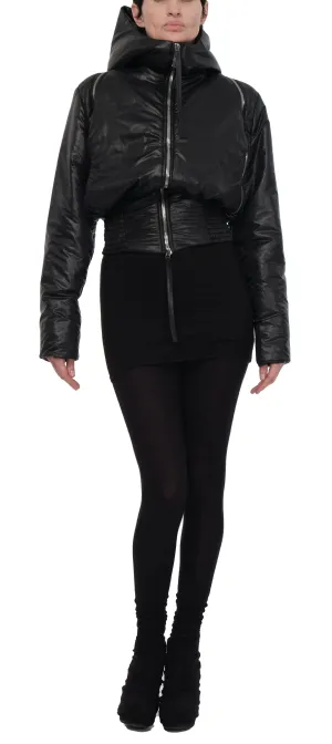 Padded Crop Jacket with Zippers