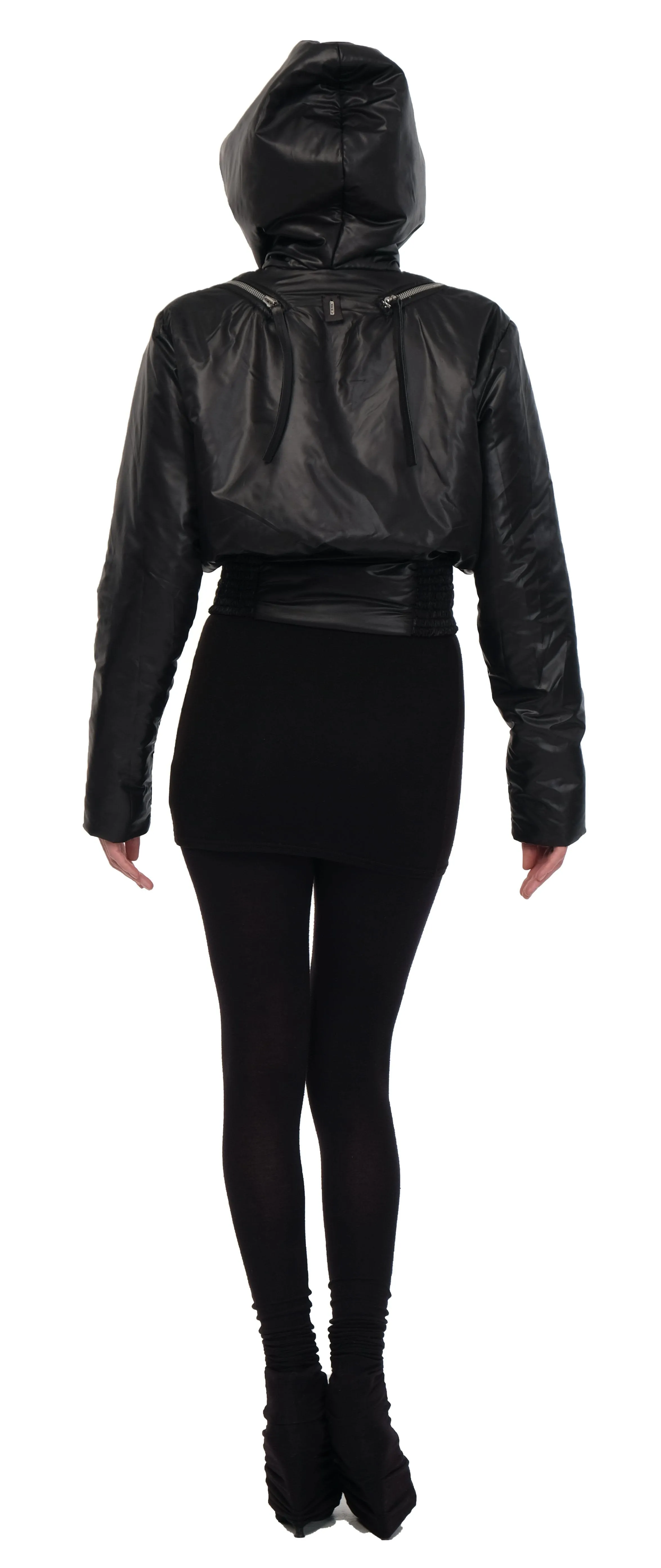 Padded Crop Jacket with Zippers