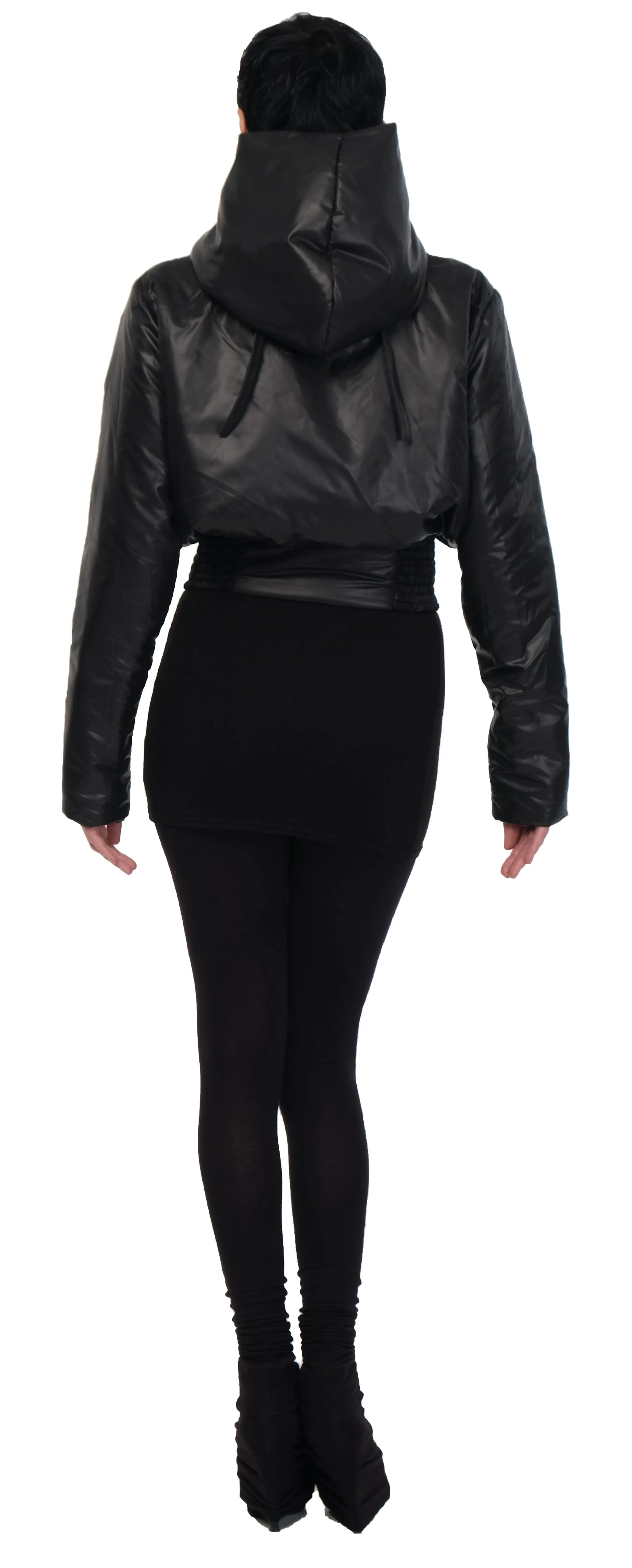 Padded Crop Jacket with Zippers