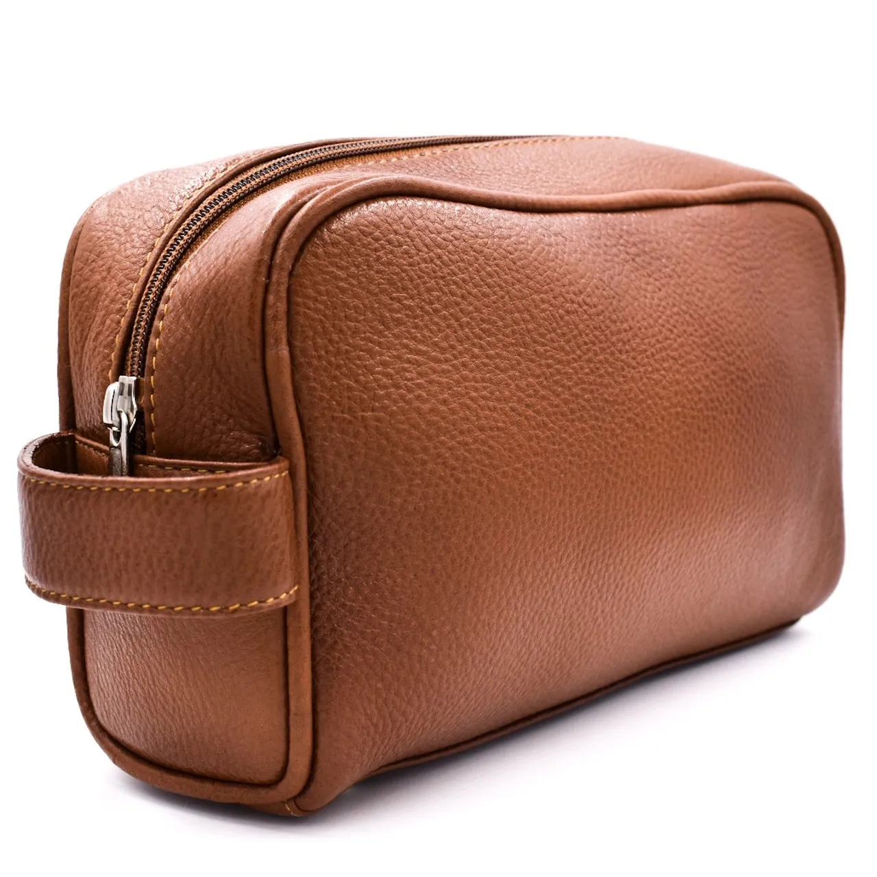 Parker Leather Large Saddle Dopp Kit