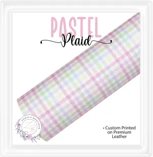 ⋅ Pastel Plaid Check ⋅ Premium Custom Vegan Faux Leather