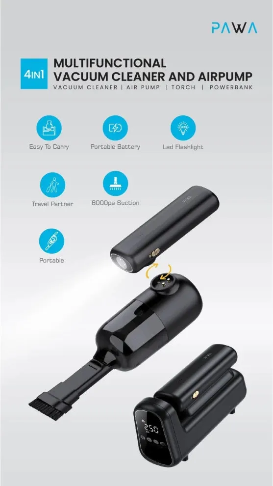 Pawa 4 IN 1 Multifunctional Vacuum Cleaner and Air Pump