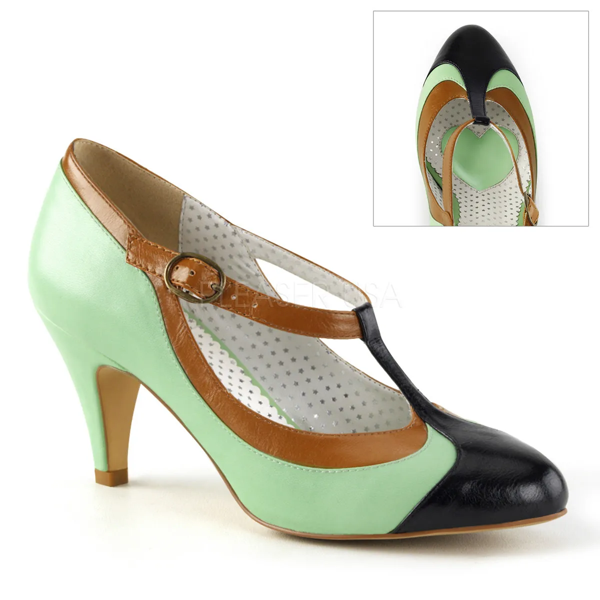 PEACH-03  Mint Multi Faux Leather