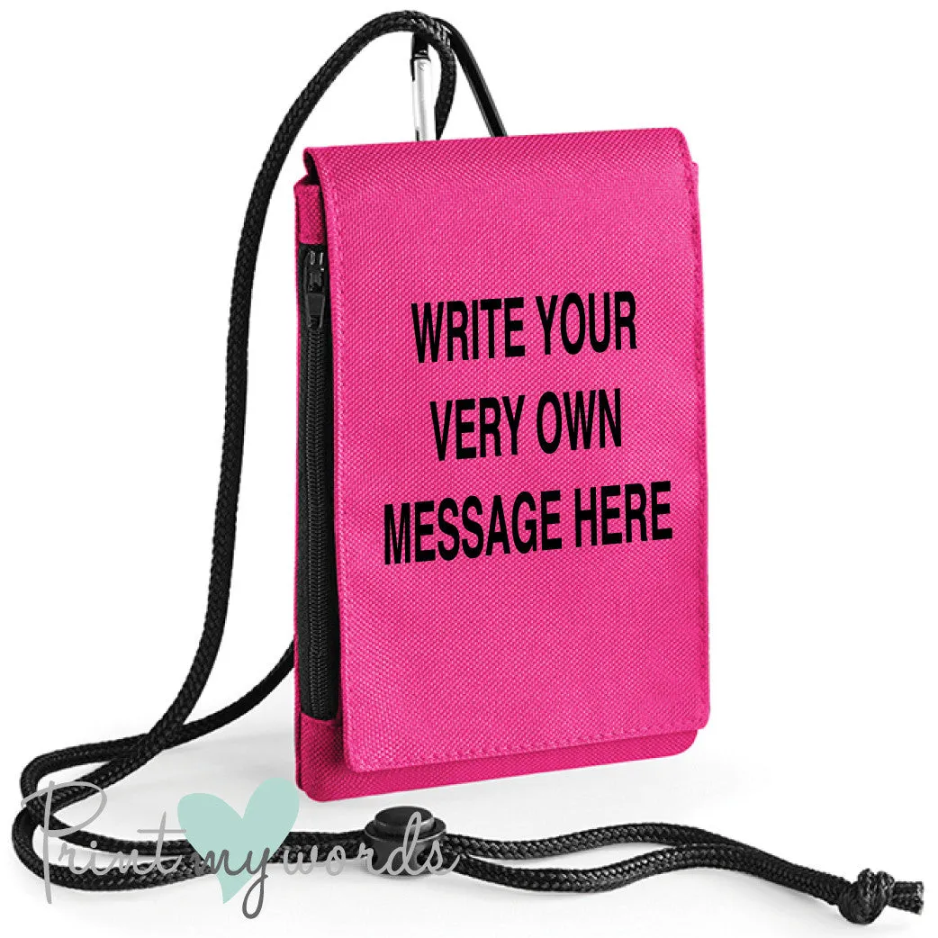 Personalised Write Your Own Message Phone Pouch Wallet