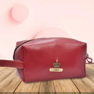 Personalized Mutlipurpose Travel-Make-up Pouch - Wine
