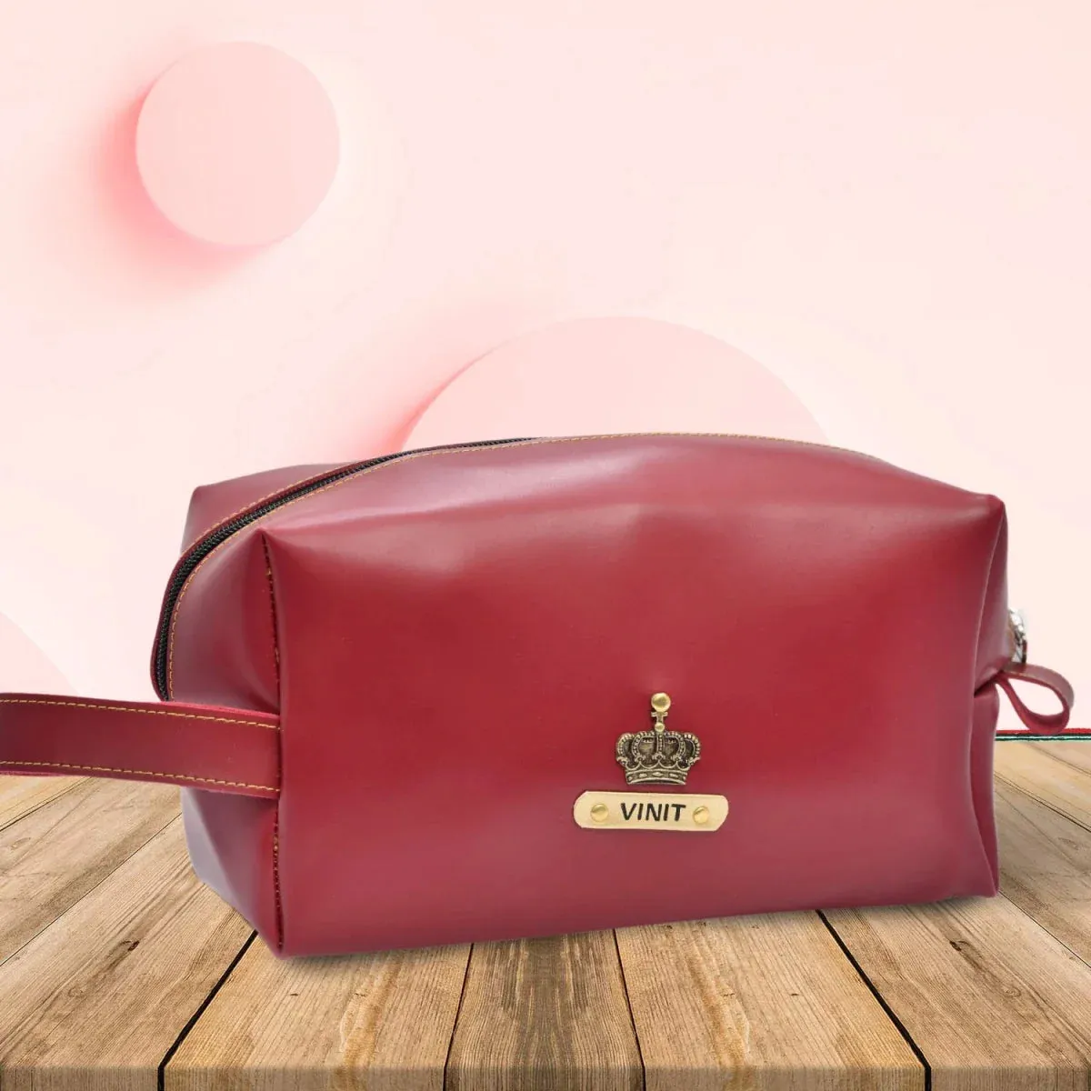 Personalized Mutlipurpose Travel-Make-up Pouch - Wine