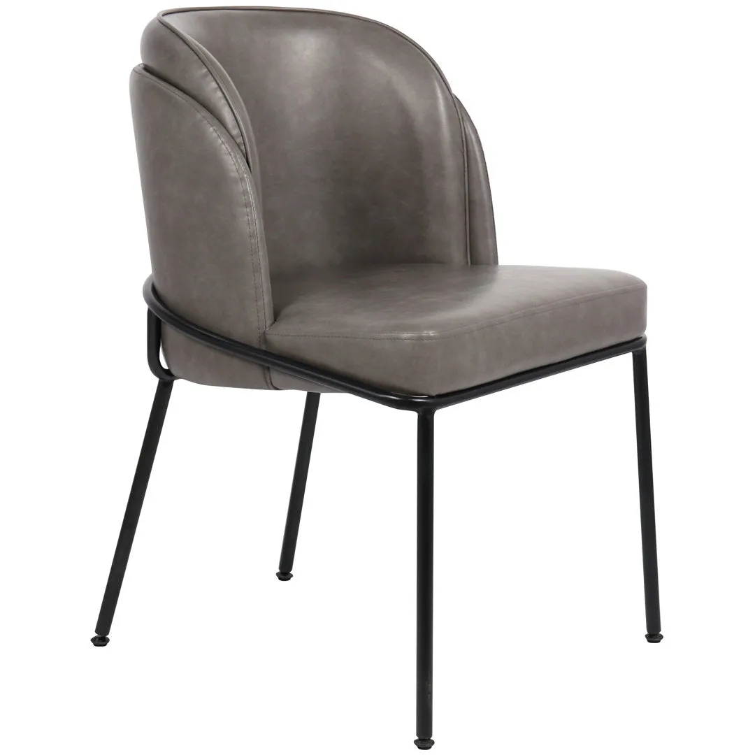 Philpott Faux Leather Dining Chair, Set Of 2 (Set of 2) Trent Austin Design® Upholstery Color: Gray