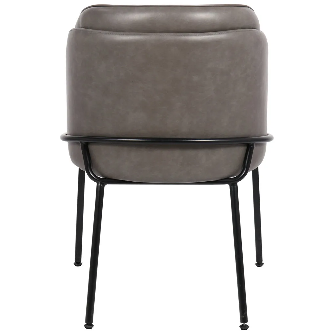Philpott Faux Leather Dining Chair, Set Of 2 (Set of 2) Trent Austin Design® Upholstery Color: Gray