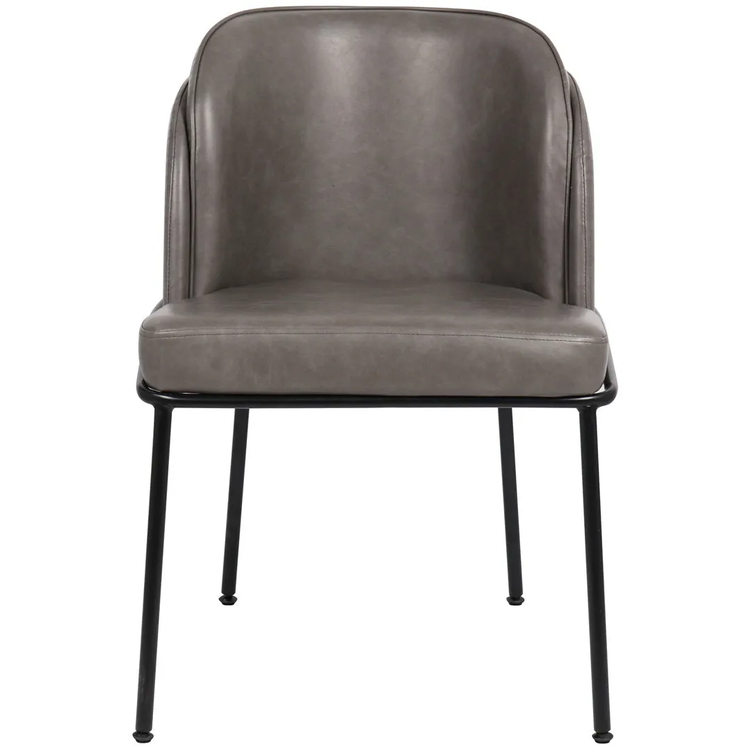 Philpott Faux Leather Dining Chair, Set Of 2 (Set of 2) Trent Austin Design® Upholstery Color: Gray