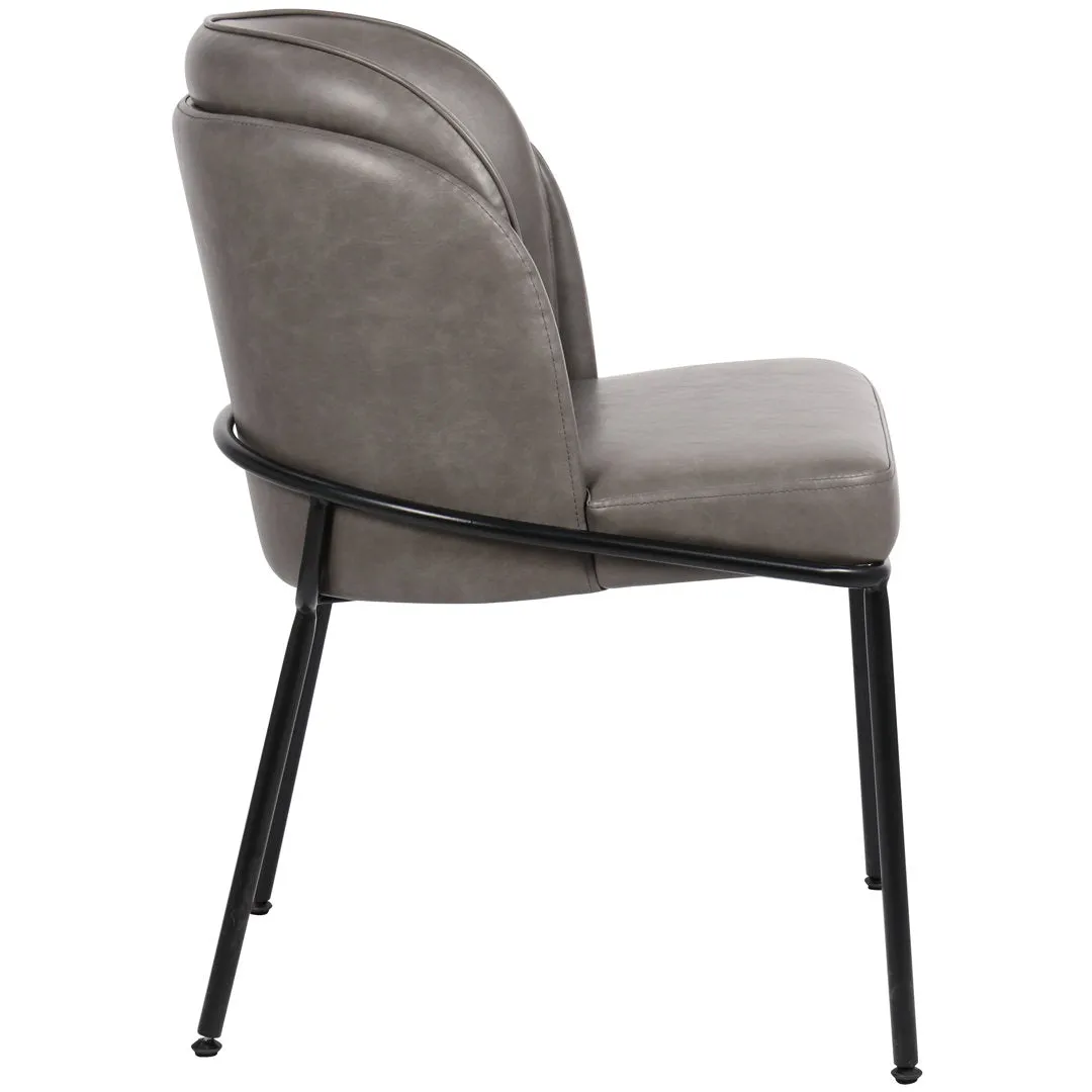Philpott Faux Leather Dining Chair, Set Of 2 (Set of 2) Trent Austin Design® Upholstery Color: Gray