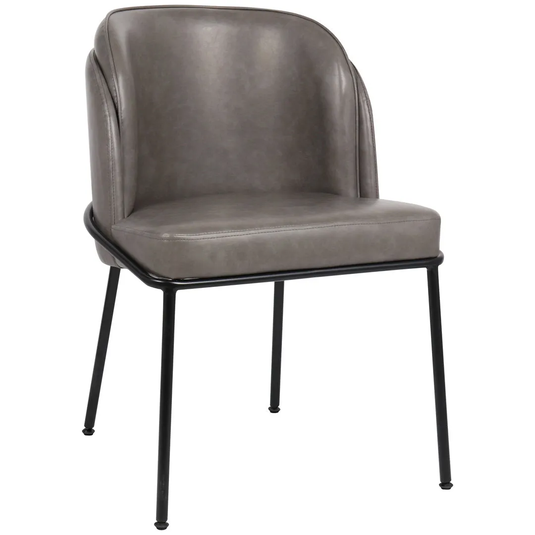 Philpott Faux Leather Dining Chair, Set Of 2 (Set of 2) Trent Austin Design® Upholstery Color: Gray