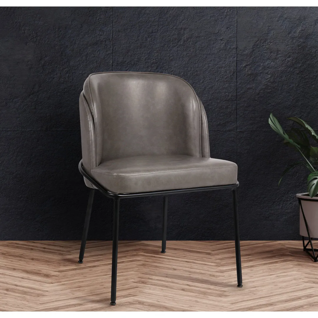 Philpott Faux Leather Dining Chair, Set Of 2 (Set of 2) Trent Austin Design® Upholstery Color: Gray