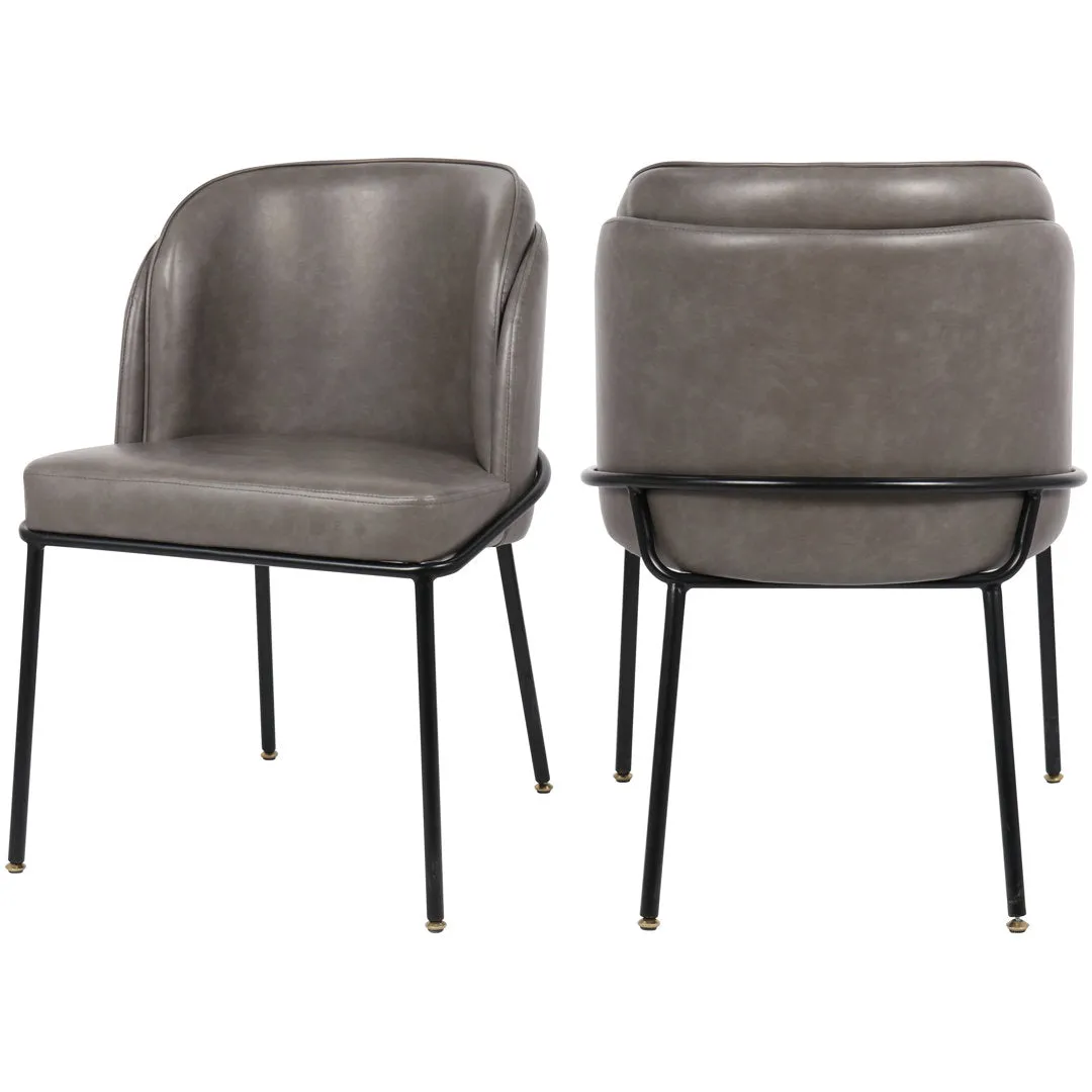 Philpott Faux Leather Dining Chair, Set Of 2 (Set of 2) Trent Austin Design® Upholstery Color: Gray