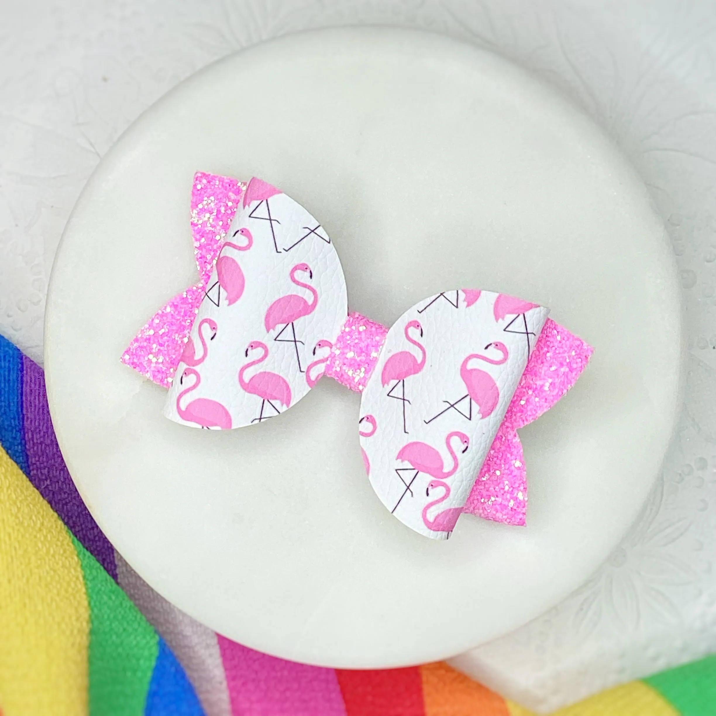 Pink Flamingo Bow