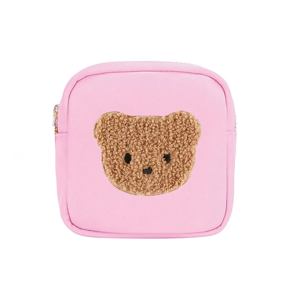 PINK NYLON BEAR POUCH