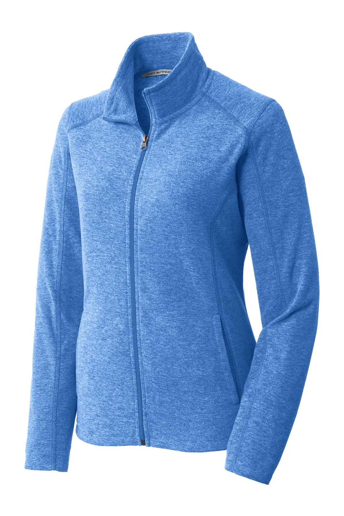 Port Authority Women's Heather Microfleece Full-Zip Jacket. L235 Light Royal Heather