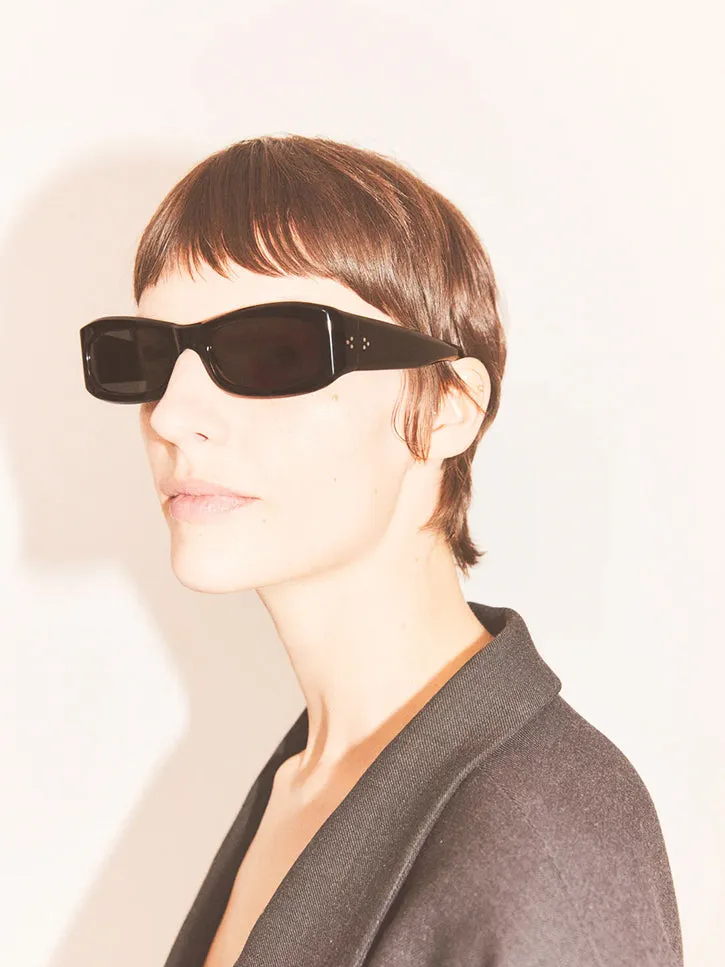 Port Tanger Saudade Sunglasses, Black/Black