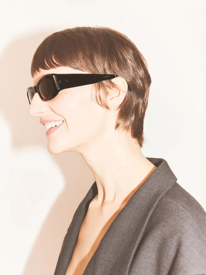 Port Tanger Saudade Sunglasses, Black/Black