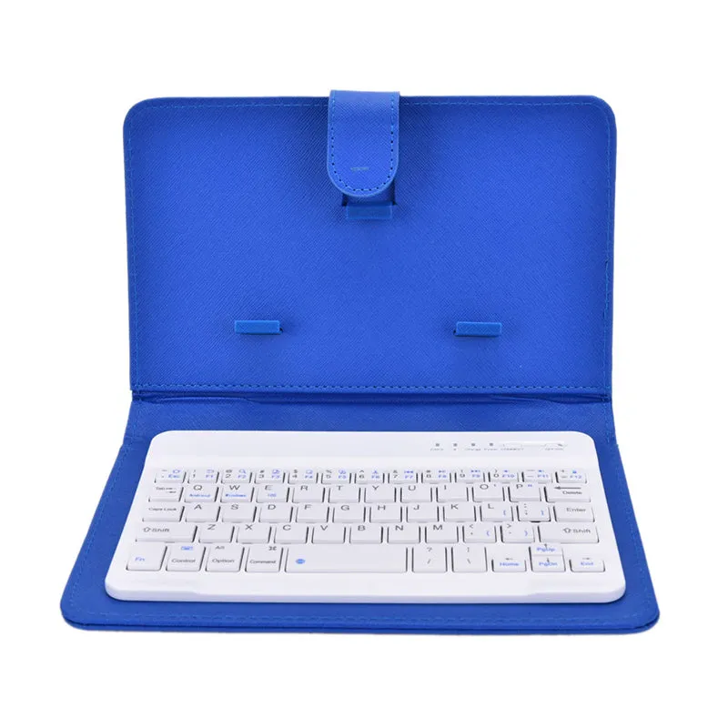 Portable PU Leather Wireless Keyboard Case for iPhone with Bluetooth Keyboard for 4.2-6.8 Inch Phones  black_Bluetooth keyboard   leather case