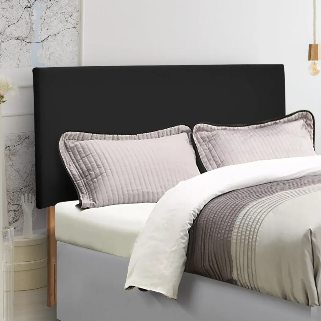 PU Leather Bed Headboard with Wooden Legs in Queen Size in Black Colour