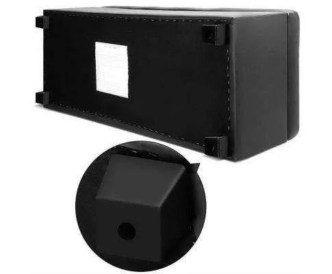 PU Leather Storage Ottoman - Black