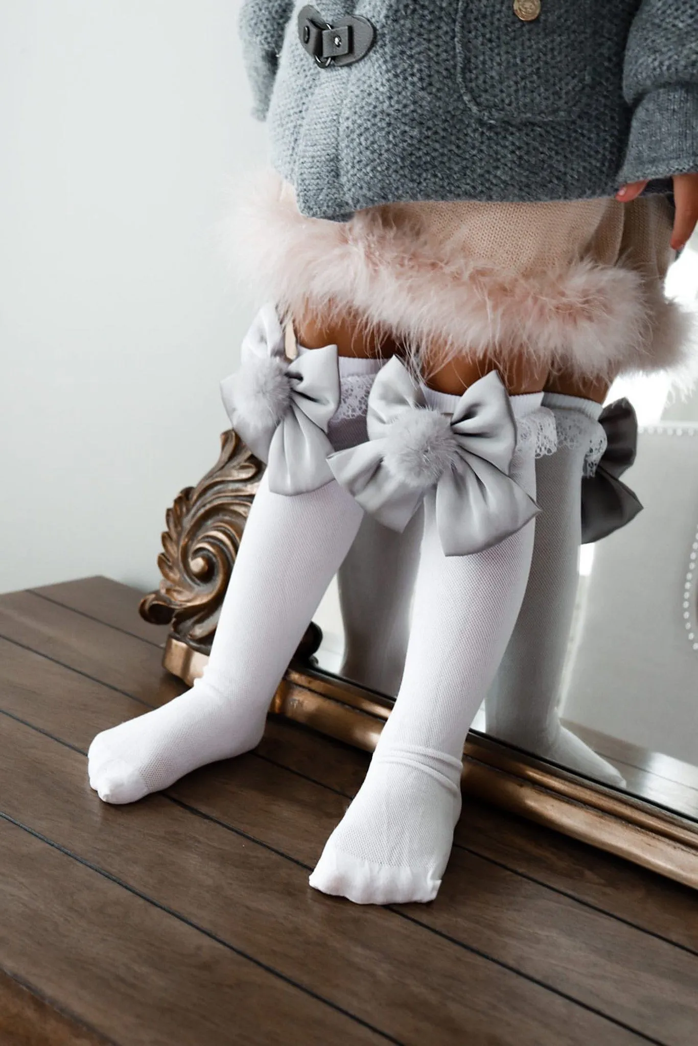"Lana" Pom Pom Bow Socks