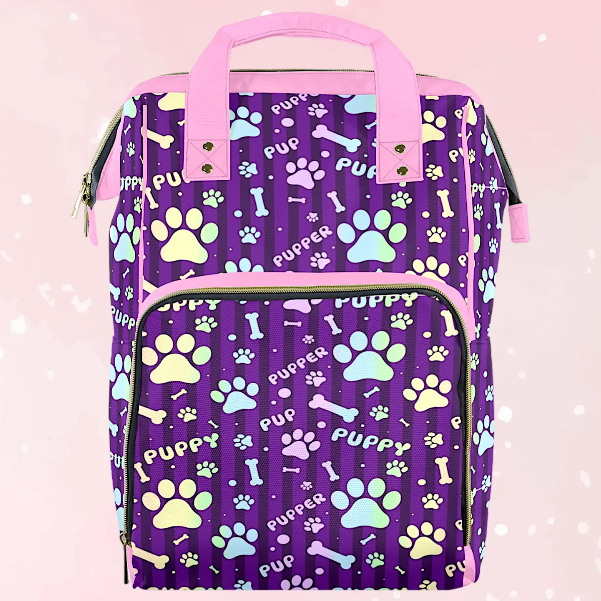 Rainbow Pup Large Diaper Bag