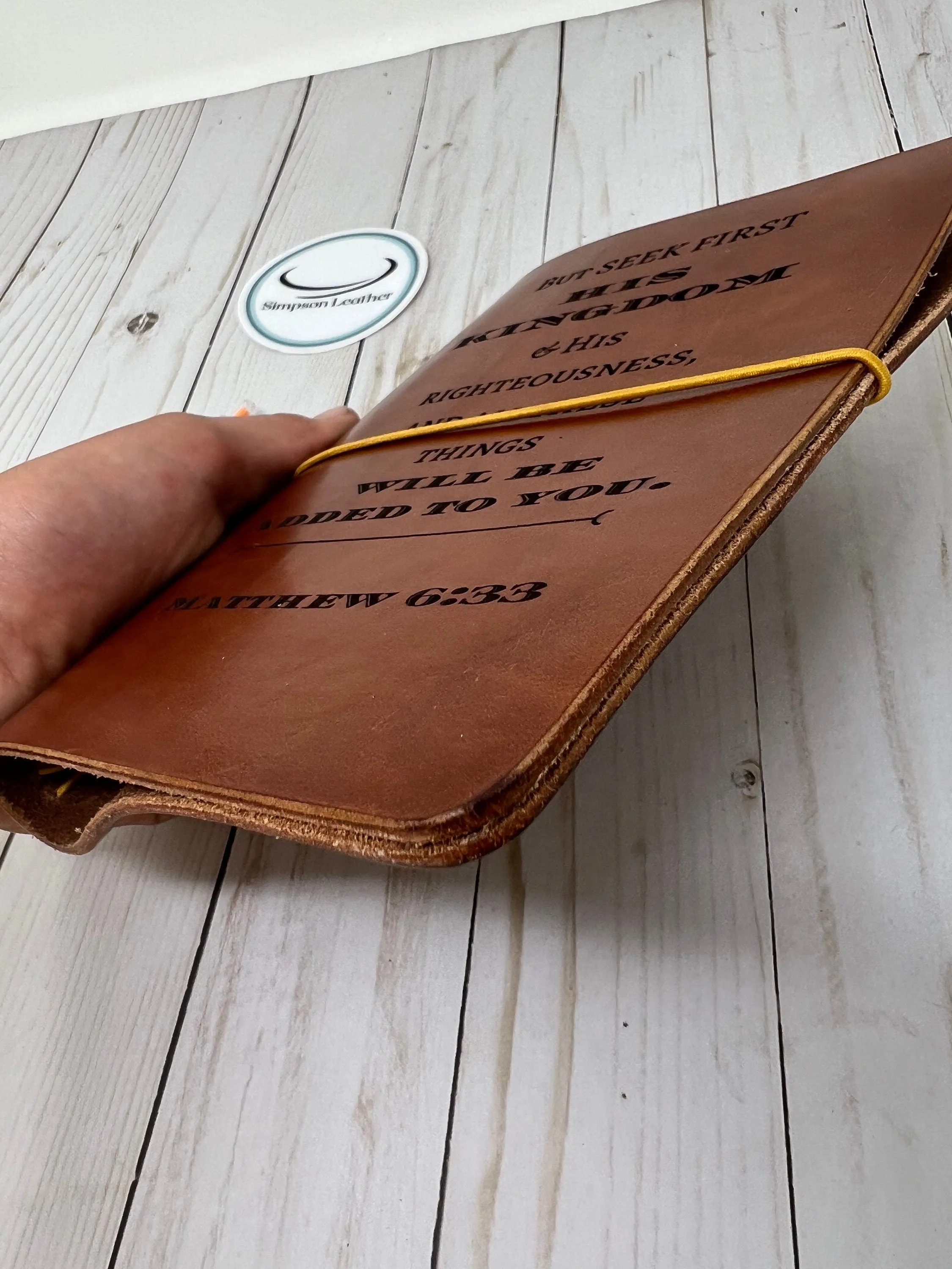 Ready to Ship, B6 Tall, Oak Harness Traveler's Notebook, Leather Journal Cover, Leather book