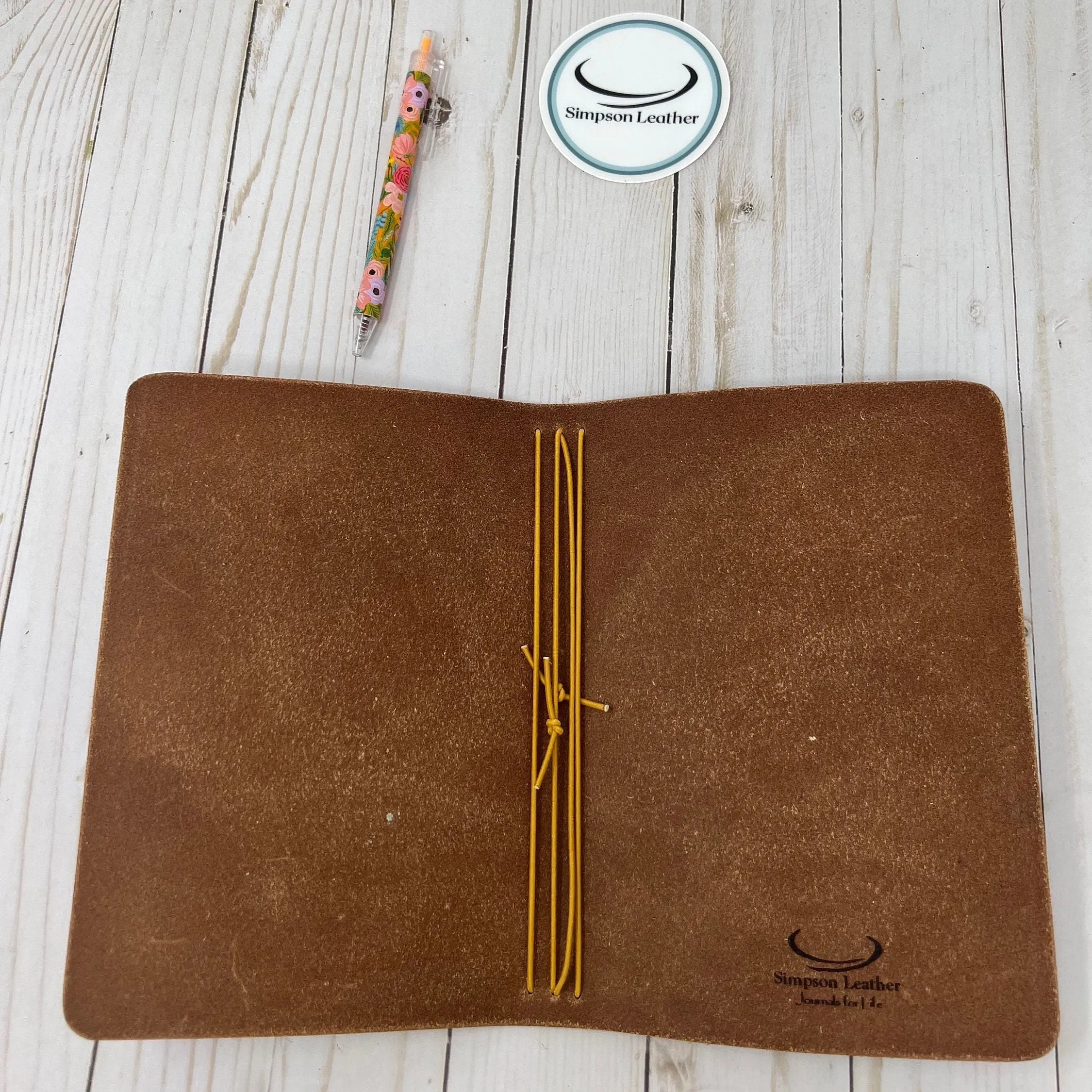 Ready to Ship, B6 Tall, Oak Harness Traveler's Notebook, Leather Journal Cover, Leather book
