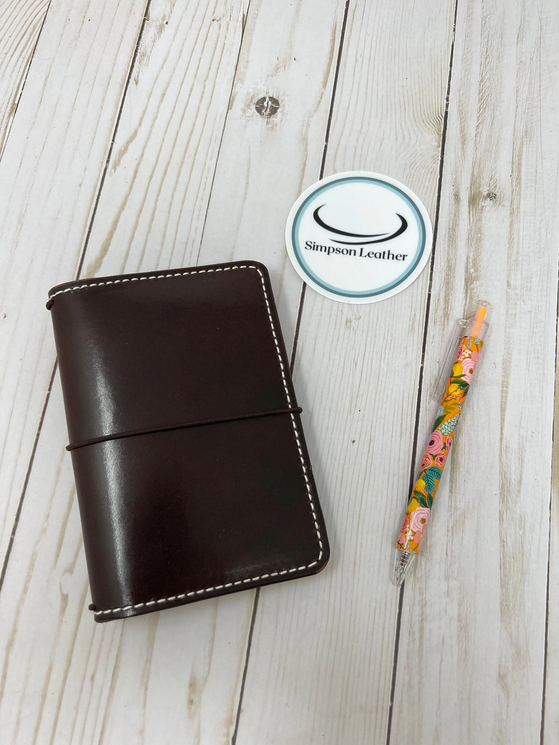 Ready to Ship Pocket Walnut Harness Deluxe Traveler's Notebook, Sized for 3.5”x5.5” inserts (sold separately)
