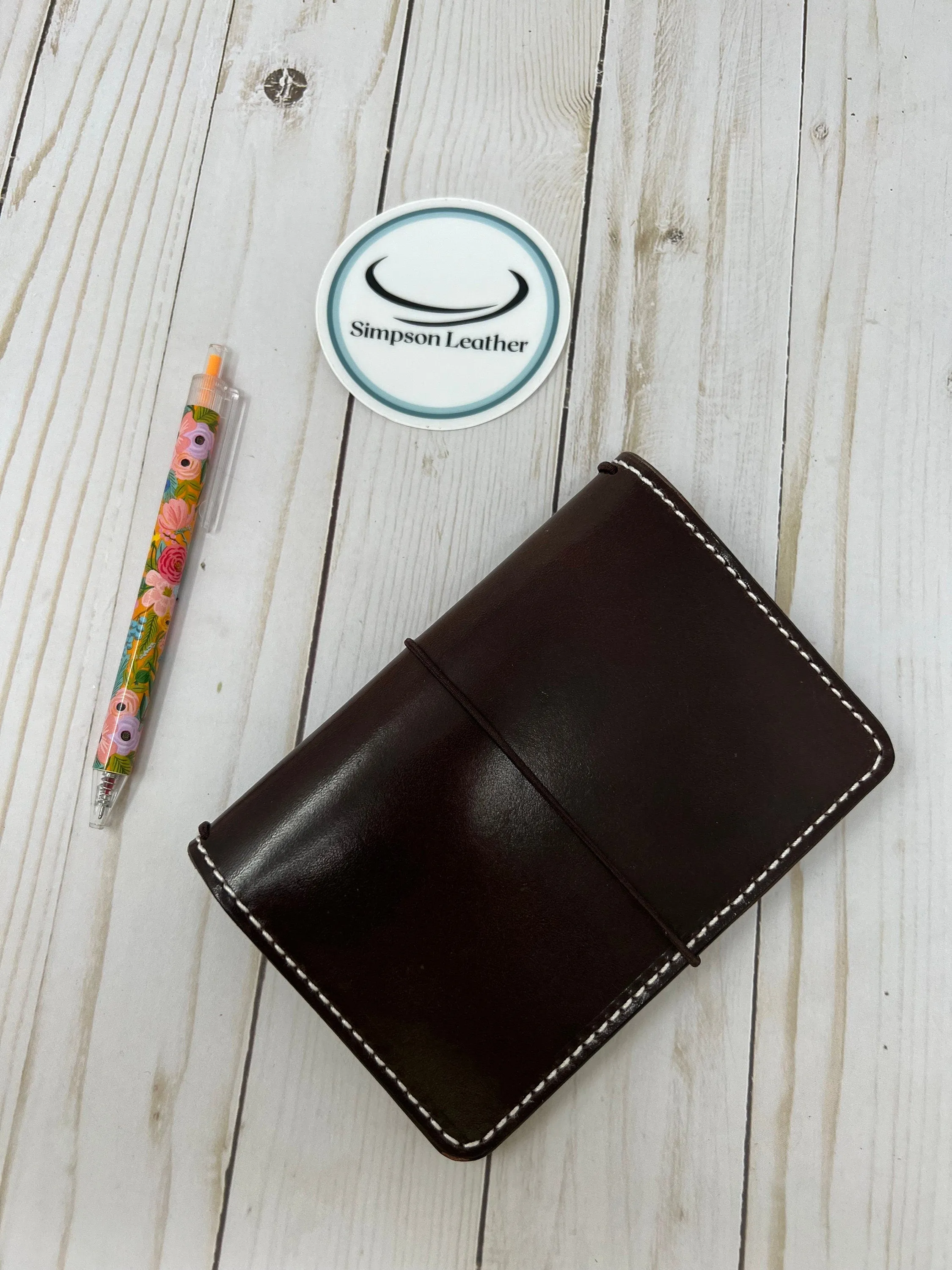 Ready to Ship Pocket Walnut Harness Deluxe Traveler's Notebook, Sized for 3.5”x5.5” inserts (sold separately)
