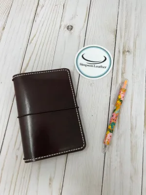Ready to Ship Pocket Walnut Harness Deluxe Traveler's Notebook, Sized for 3.5”x5.5” inserts (sold separately)