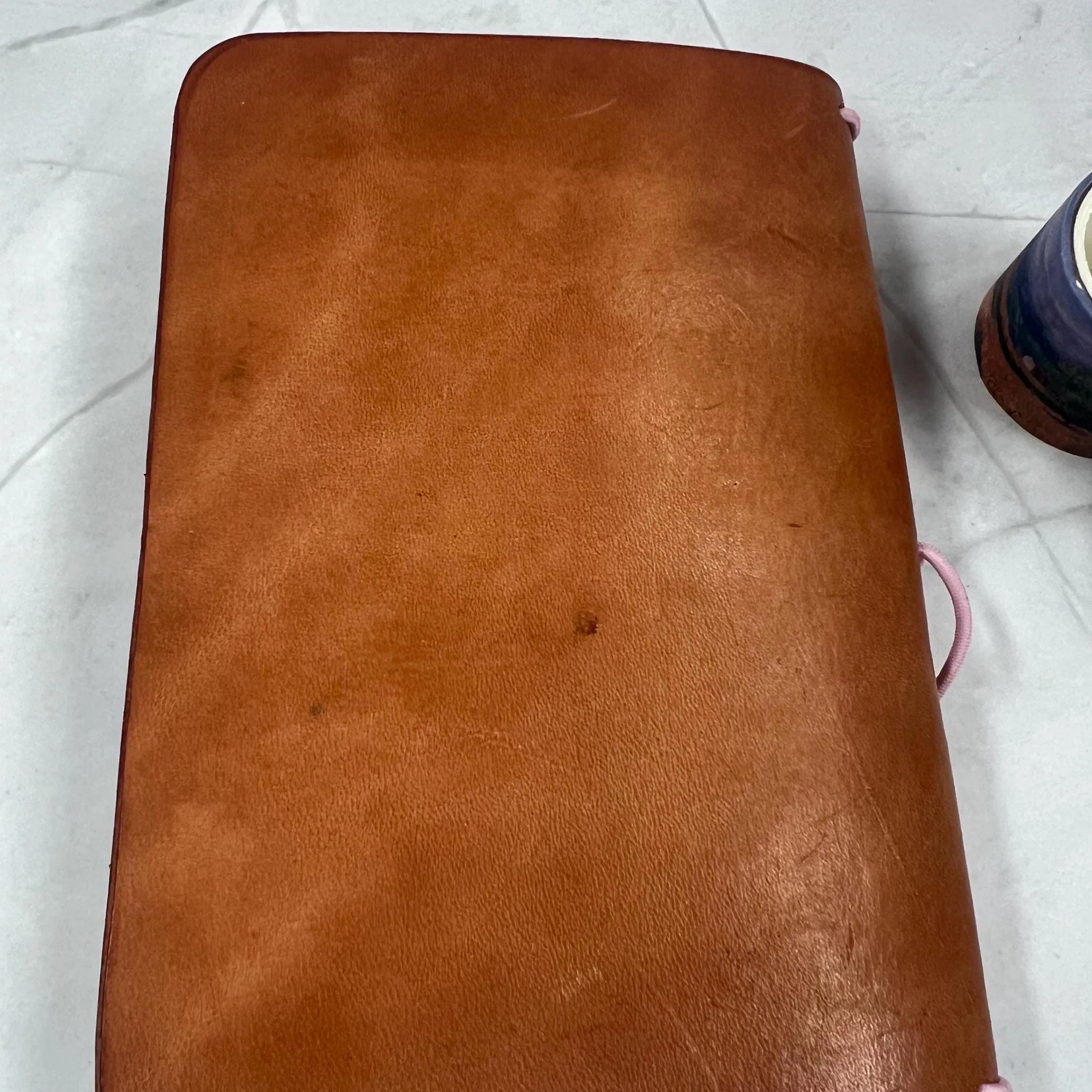 Ready-to-Ship, Reduced price for minor scratches, Classic Pocket size cover, Blonde full grain Leather Traveler's Notebook