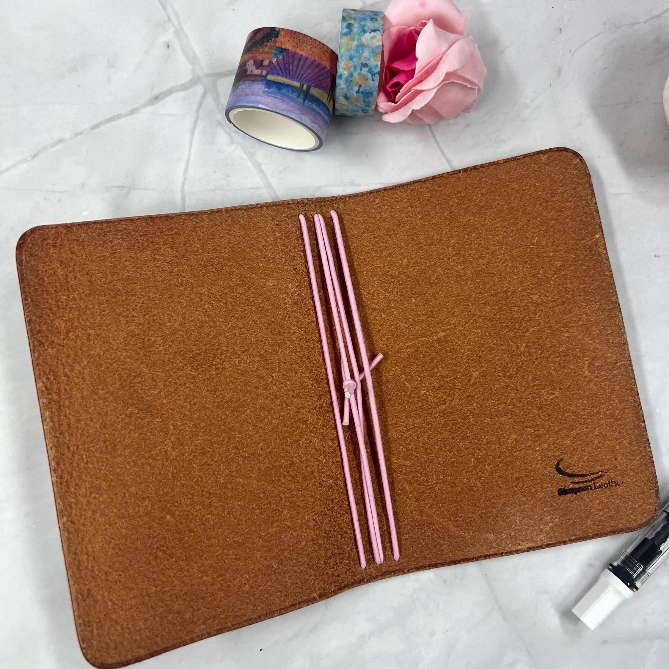 Ready-to-Ship, Reduced price for minor scratches, Classic Pocket size cover, Blonde full grain Leather Traveler's Notebook