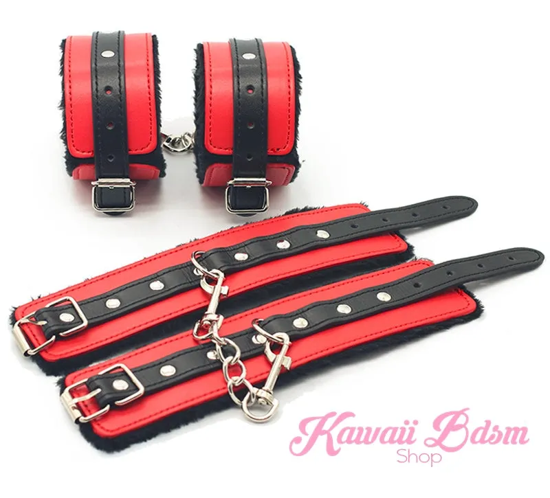Red & Black Premium  8Pcs Bondage Kit
