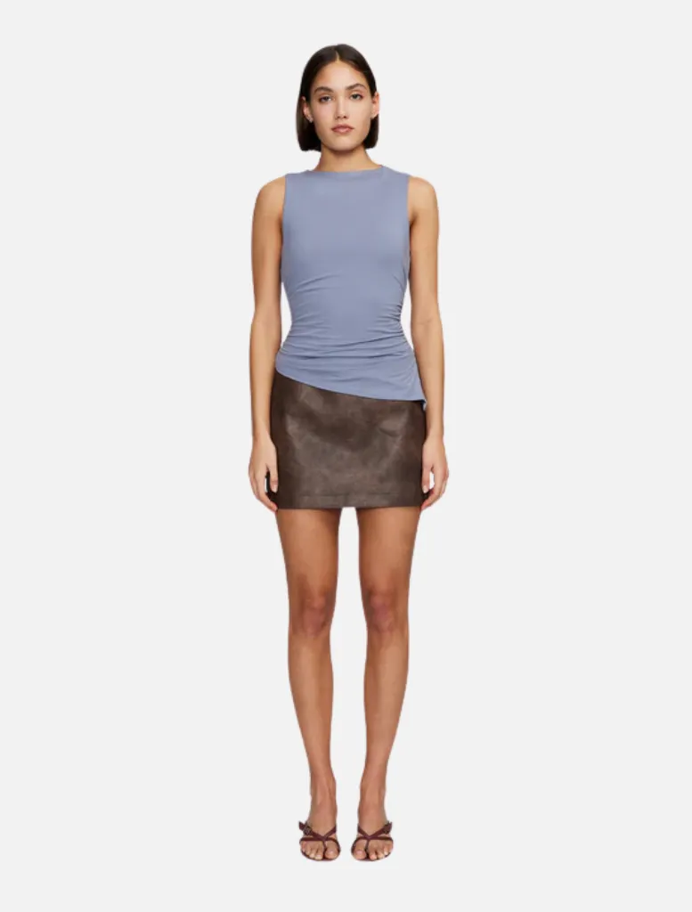 Robbie Pu Mini Skirt - Chocolate