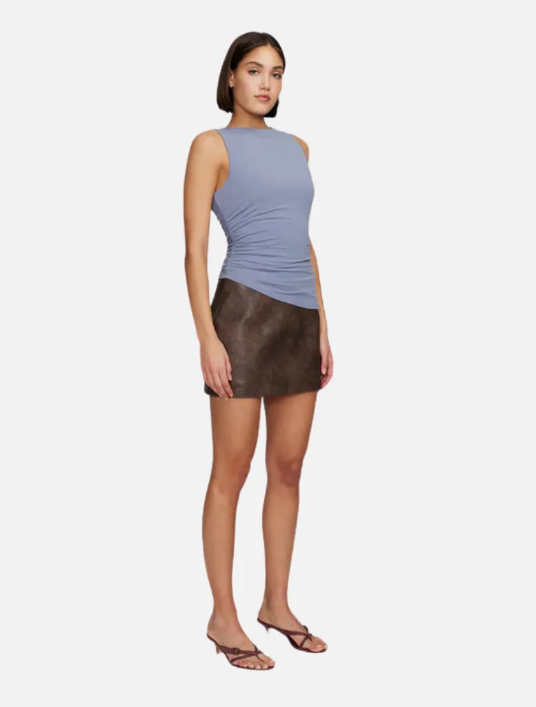 Robbie Pu Mini Skirt - Chocolate