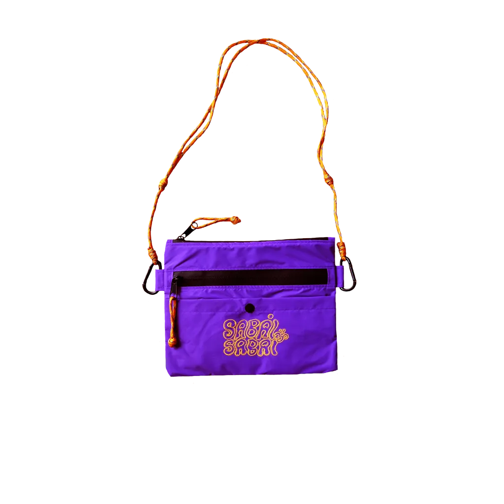 SABAI SABAI NYLON SLING POUCH BAG (PURPLE / YELLOW)