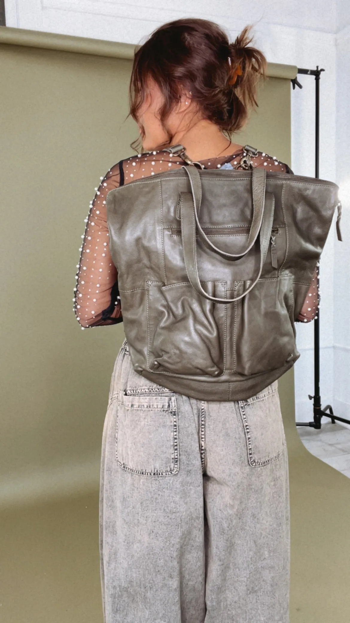 Saddle Up Convertible Tote/ Backpack , Olive