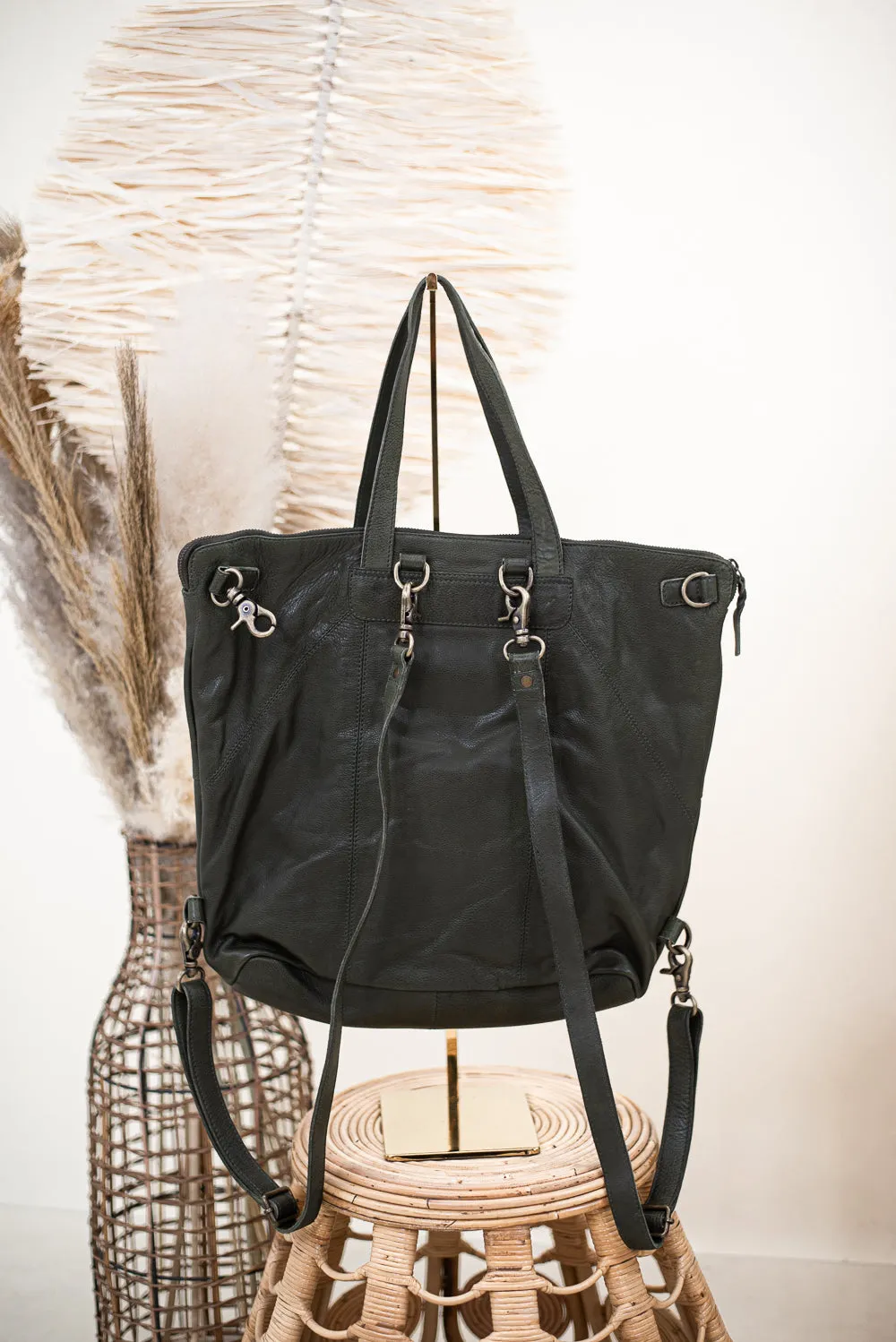Saddle Up Convertible Tote/ Backpack , Olive
