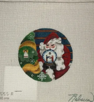 *SALE - Rebecca Wood 555A Santa with Globe