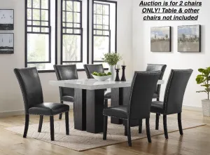 Set of 2 Iris Side Chairs, Black - MYCO IR201-S-BK! Table not included, auction is for 2 chairs! Retails $370 