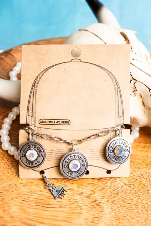 Shotgun Shell Charm Silvertone Hat Chain