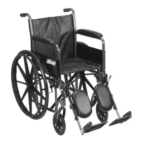 Silver Sport 2 Wheelchair, Detachable Full Arms, Elevating Leg Rests, 18" Seat - 1 Each