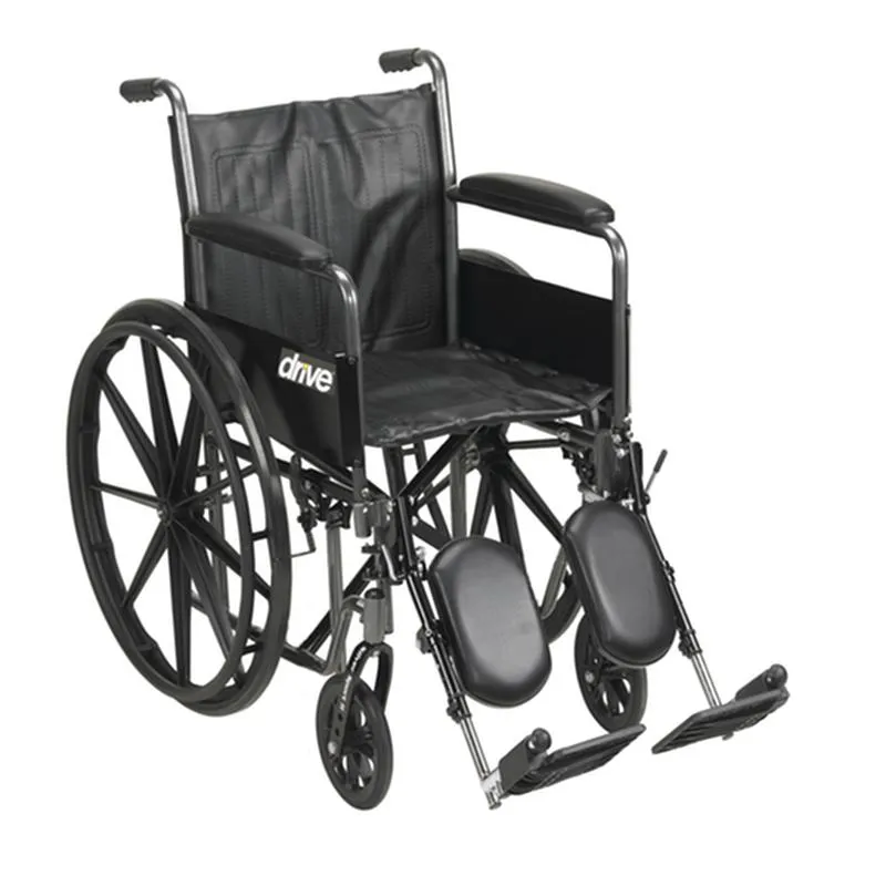 Silver Sport 2 Wheelchair, Detachable Full Arms, Elevating Leg Rests, 18" Seat - 1 Each