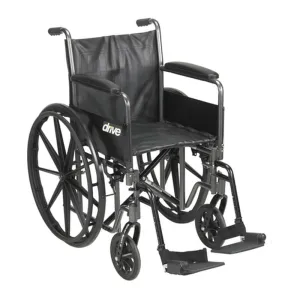 Silver Sport 2 Wheelchair, Detachable Full Arms, Swing away Footrests, 18" Seat - 1 Each